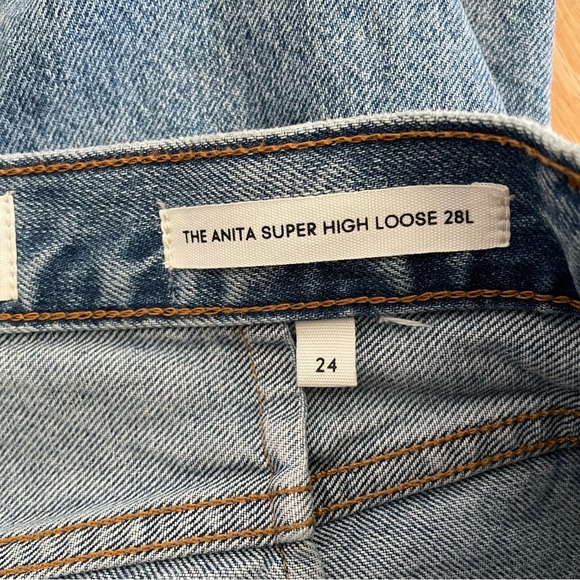NWOT Aritzia Denim Forum The Anita Super High Pleated Loose 28L size 24 - Picture 10 of 13